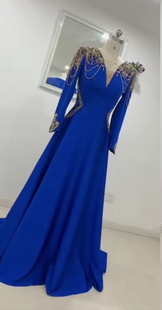 出租成人演出服A字裙钻长裙礼服主持人声乐舞台演奏艺考表演租赁