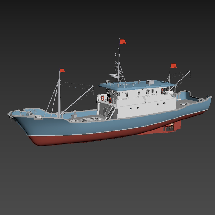 中型渔船 模型01200505三维图纸(3dmax/obj格式)