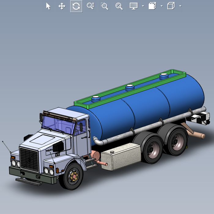 沃尔沃长头油罐车模型001200427图纸(step/sldasm格式)