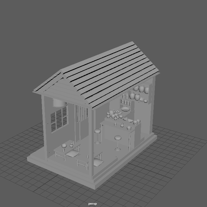 半座简单房子布景模型3d图纸(mb格式)