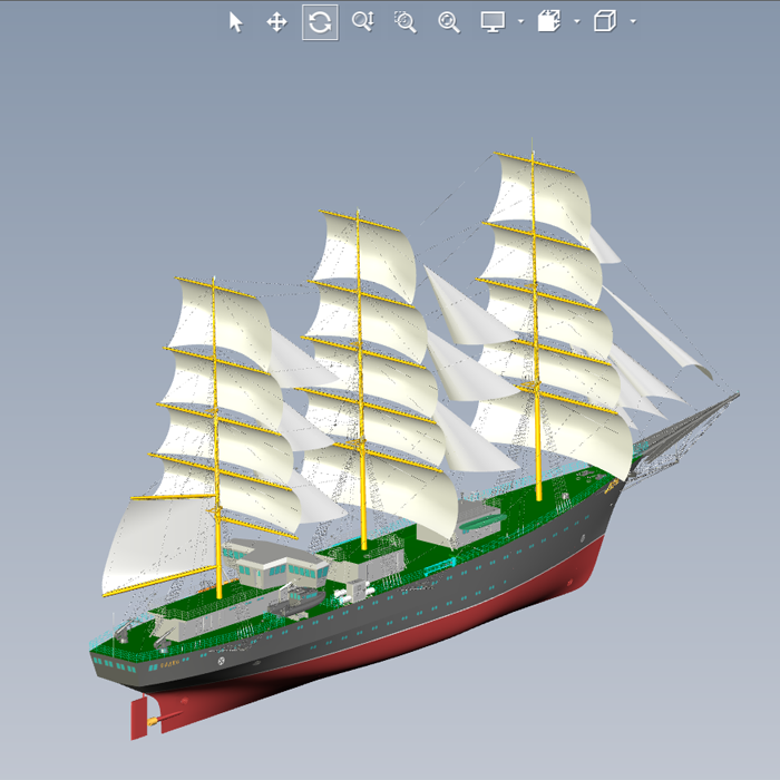 大帆船模型01200705三维图纸(stp格式)