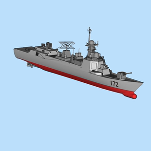 052D驱逐舰模型240411005三维图纸（x_t/STL格式）