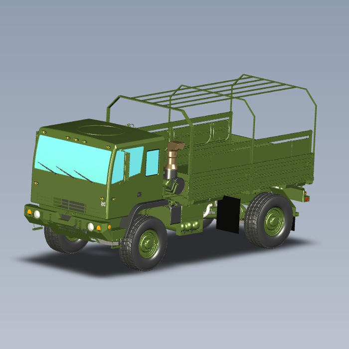 M1078 4 X 4绿色卡车模型01210402三维图纸（STEP格式）