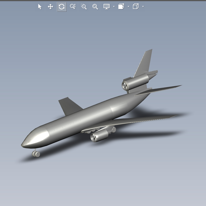 麦道dc-10客机模型01200612三维图纸(stp格式)