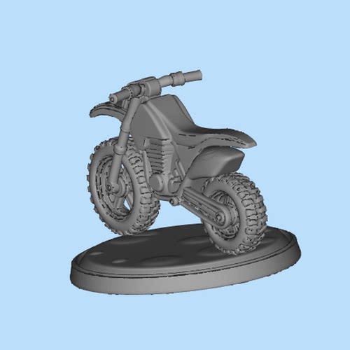 STL带底座的摩托车模型0120251219 3D图纸（STL格式）