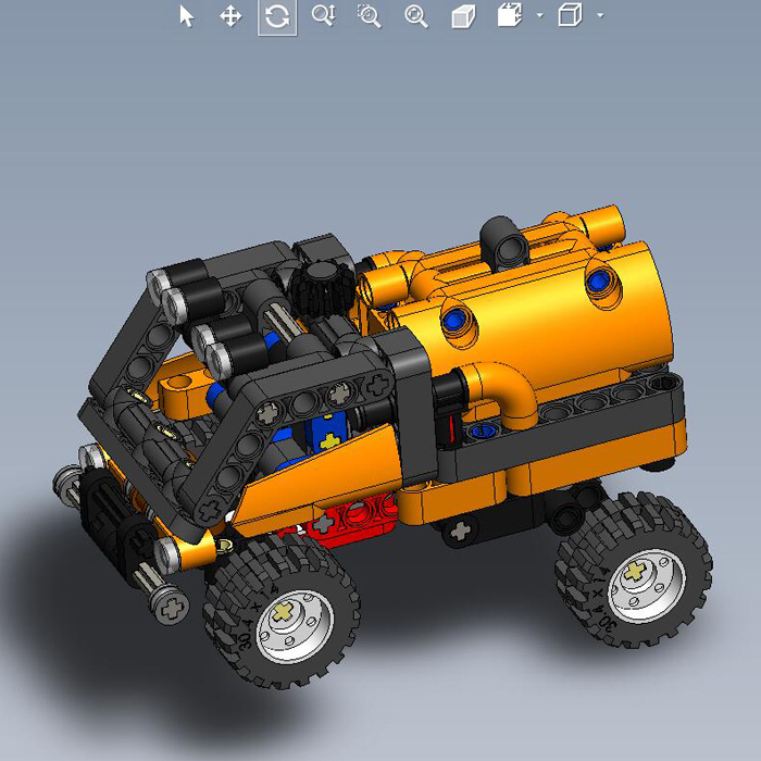 乐高卡车创意模型01200528三维图纸（SLDASM文件格式）