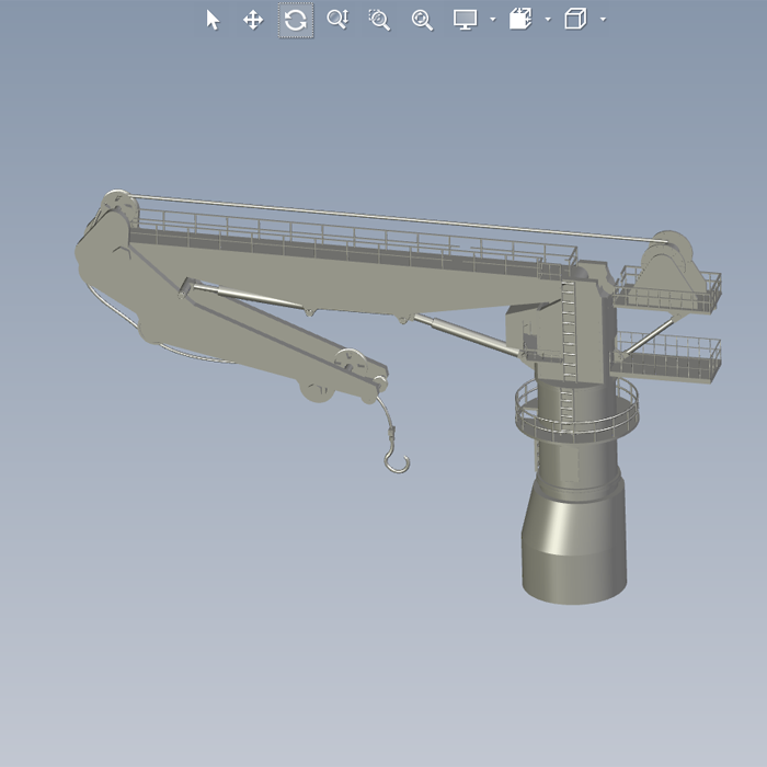 16米折臂式起重机proe模型01200629三维图纸(prt格式)