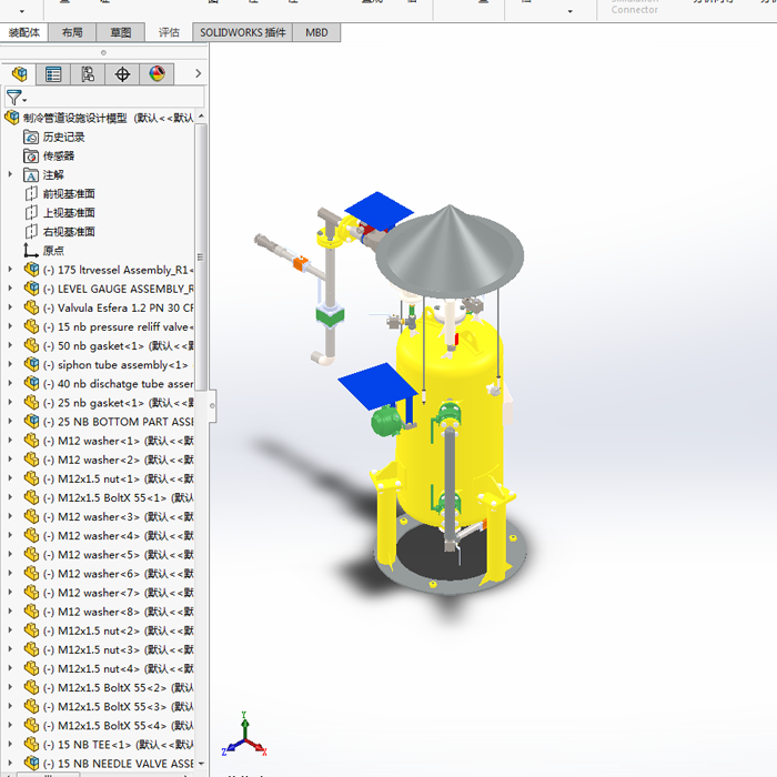 制冷管道设施模型01200923三维图纸（STEP/SLDASM格式）