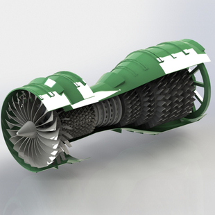 燃气轮机模型001200428三维图纸（STEP/STL/SLDASM格式）