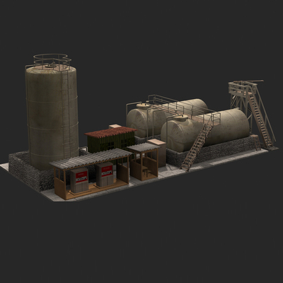 工厂 油管 加油管 搅拌站模型3D图纸（3DMAX/OBJ/3DS格式）