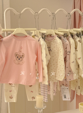 儿童春秋纯棉女童秋衣秋裤纯棉嘿甜心居家套装男童宝宝家居服睡衣