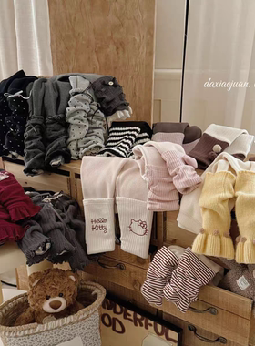 2025冬季女童加绒加绒修身高弹打底裤 女宝宝韩版卡通保暖长裤