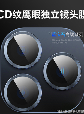 适用 iPhone 15 镜头膜 14 苹果 13 12 Pro Max plus 金属鹰眼CD纹蓝宝石镜头盖手机镜头玻璃贴高品质 批 发