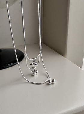 925银蛇骨链女樱桃锁骨链