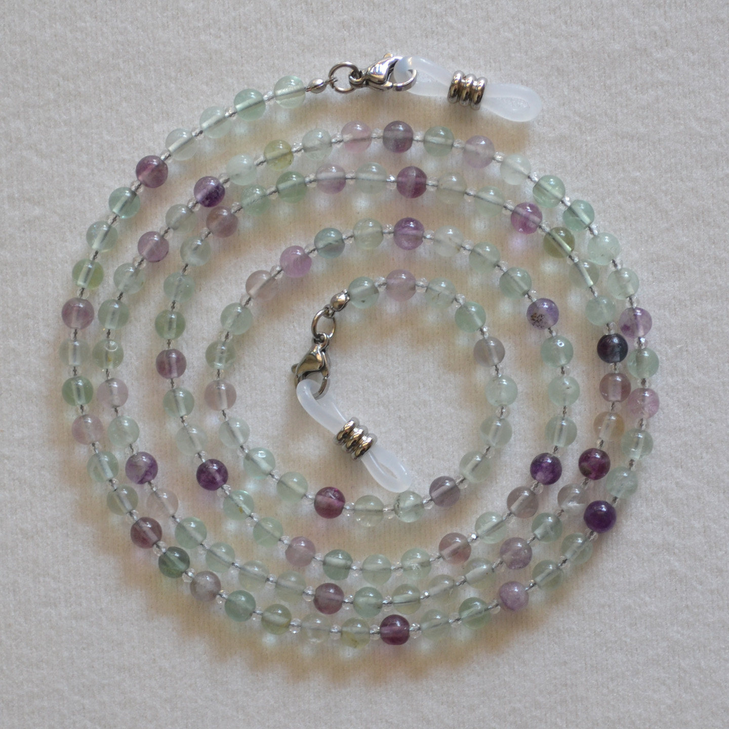 彩萤石珠子太阳镜挂链