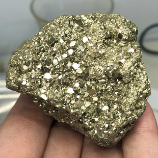 黄铁矿石天然矿物晶体标本盒子猫矿石宝石能量石晶石地质科普教学