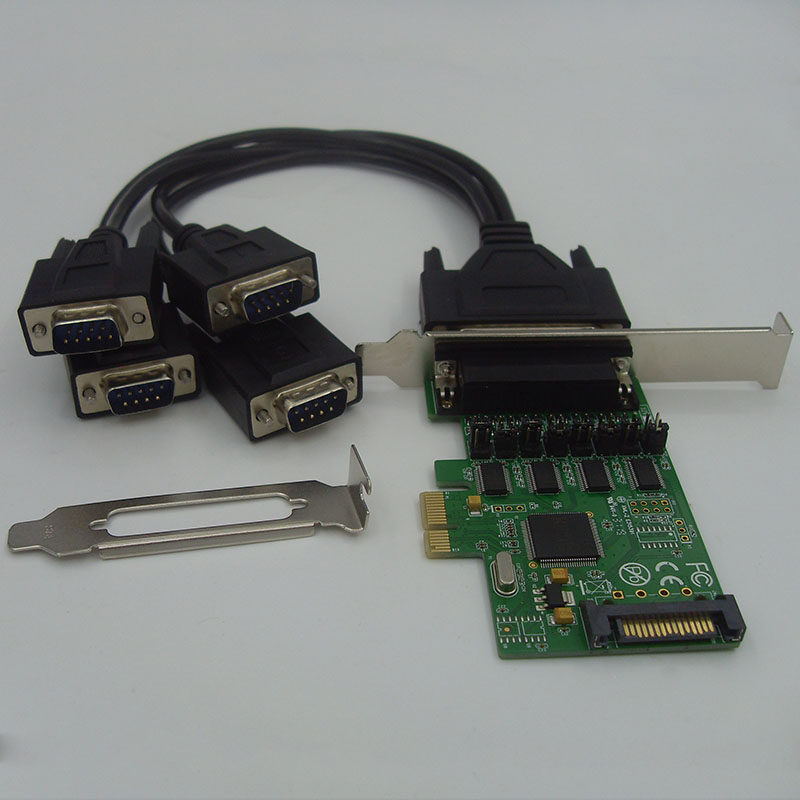 PCIE转多串口卡4串9针RS232工业级CH384L 12/5V供电PCI 845原产芯