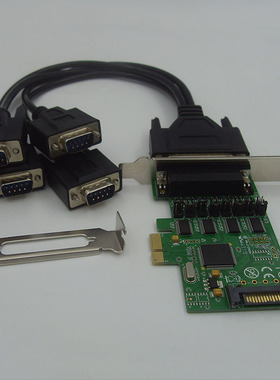 PCIE转多串口卡4串9针RS232工业级CH384L 12/5V供电PCI 845原产芯