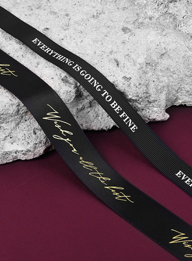 【现货】PaperPlay 烫金宽丝带绸带织带/喜糖盒圣诞礼品包装缎带