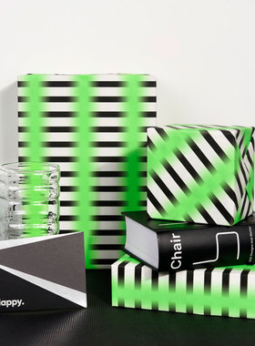 【现货】PaperPlay 原创荧光绿生日礼物圣诞节日包装纸包书纸