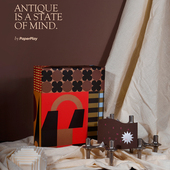 现货 生日节日礼物包装 PaperPlay 复古 纸包书纸 原创中古几何