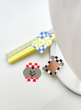 【现货】PaperPlay 原创烫金吊牌 礼物包装装饰 撞色格子