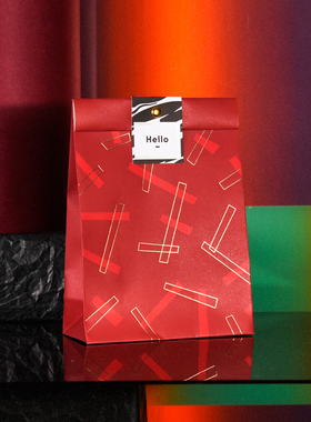 PaperPlay 原创大红礼花 伴手礼袋喜糖袋生日礼物男女生包装袋DIY