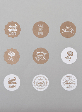 【现货】PaperPlay 信封封口贴 金色圆形不干胶贴纸