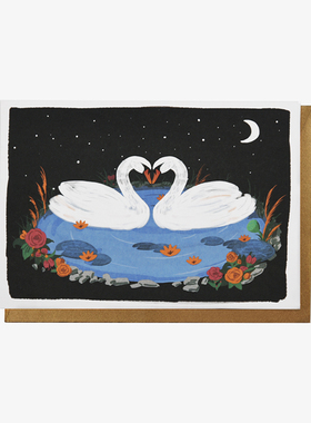 【现货】PaperPlay 原创天鹅湖贺卡 生日节日礼物祝福卡誓言卡