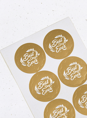 【现货】PaperPlay 原创烫金圆形贴纸 封口贴 不干胶