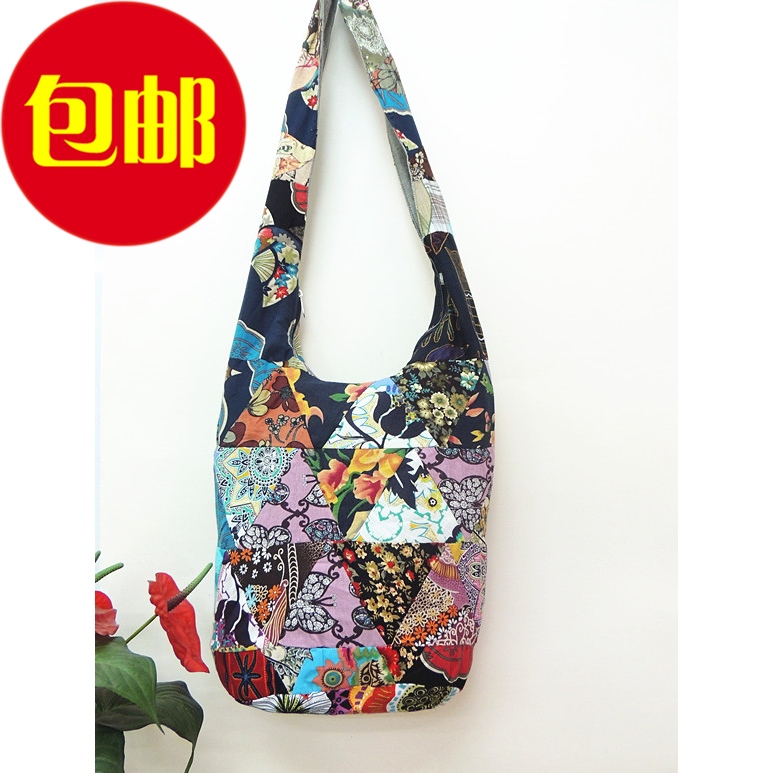 民族风/田园风/拼布/日系/碎花/棉麻布袋/斜跨单肩包/牛仔布内层在类目 箱包皮具/热销女包/男包, 女士包袋中 - 来自Buy2taobao.com提供专业的淘宝代购服务