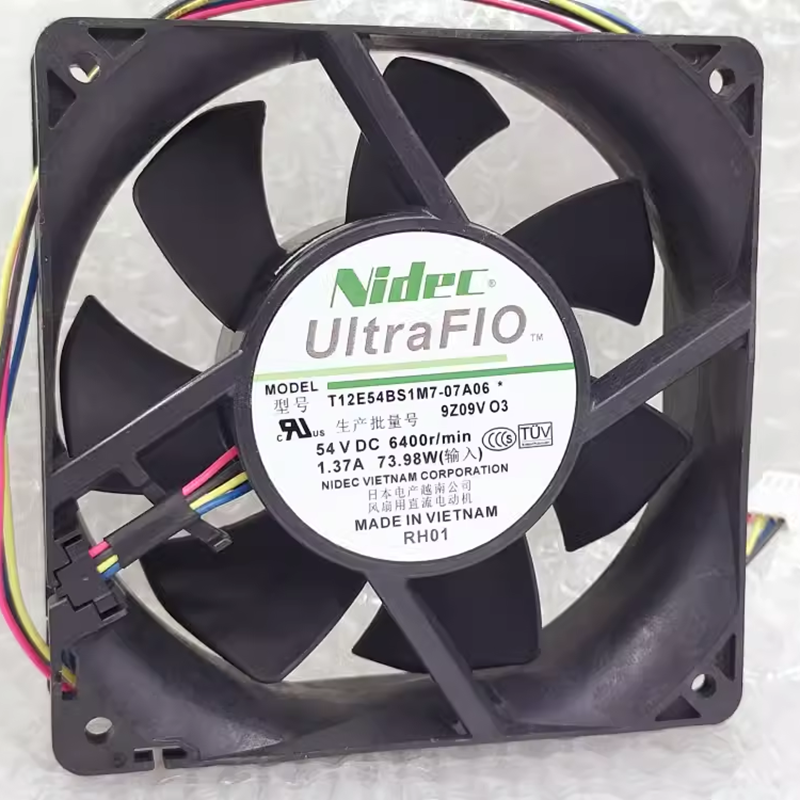 原装 NIDEC T12E54BS1M7-07A06 12CM 12038 54V 1.37A 四线风扇