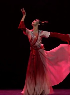 古典舞蹈演出服装女中国风红艳凝香同款艺考表演飘逸大摆古风定制