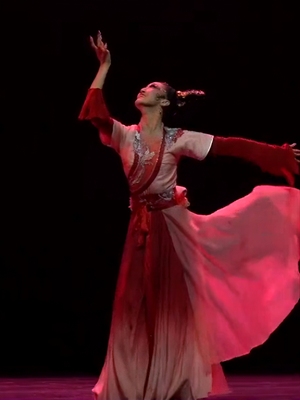 古典舞蹈演出服装女中国风红艳凝香同款艺考表演飘逸大摆古风定制
