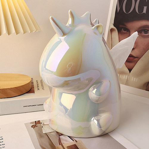 创意卡通独角兽抽纸盒陶瓷家用高档纸巾盒摆件纸抽盒送礼生日礼物