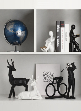 时尚创意轻奢地球仪书架组合摆件客厅书挡酒瓶仿真书软装饰品INS