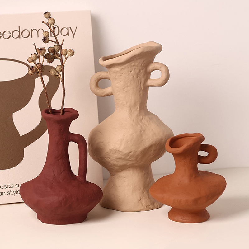宅寂风陶瓷花瓶客厅禅意插花摆件