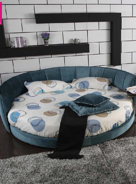 艺曼世嘉布艺圆床双人床布艺软床时尚布床公主床婚床可拆洗Y288