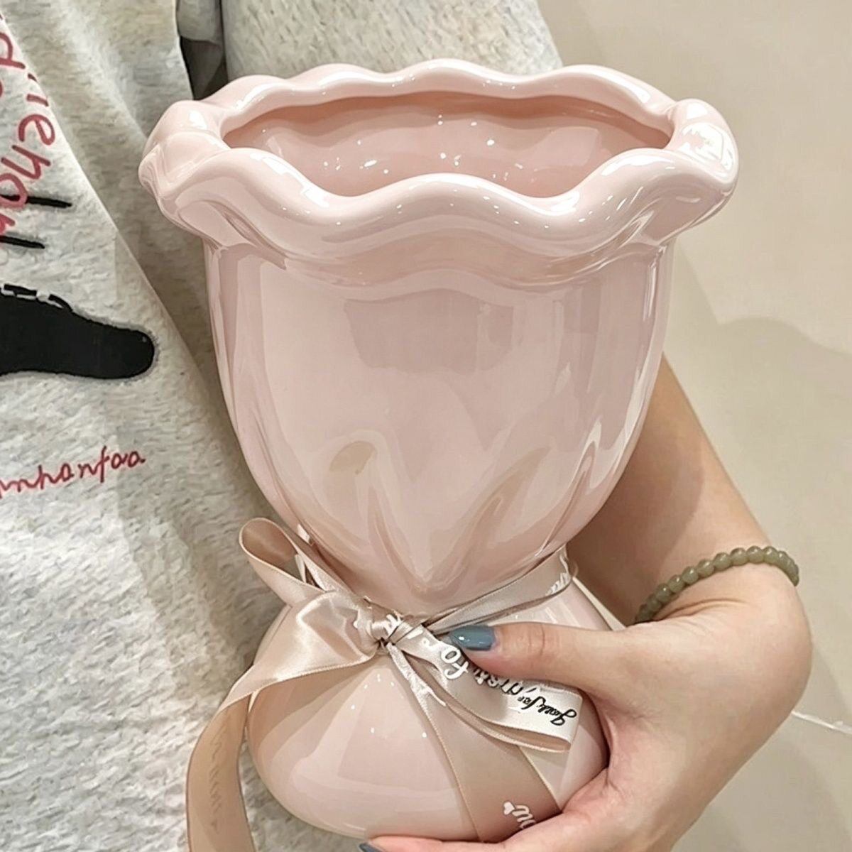 陶瓷花瓶高级感复古白色法式美式摆件客厅水培插花鲜花奶油风装饰