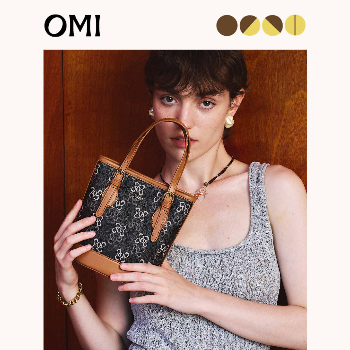 欧米2025新款满印LOGO手提单肩时尚经典女包通勤通用款女包