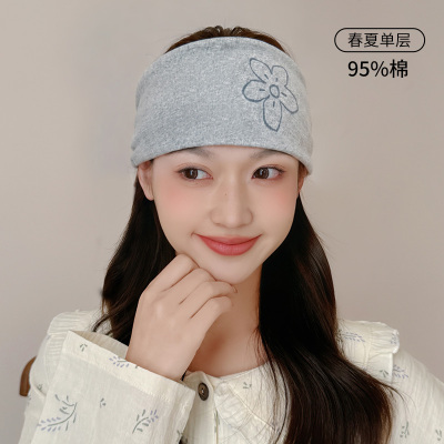 JQ婧麒[木耳边]月子帽夏薄款产妇帽单层花朵大头围孕妇帽防风护额 — 7
