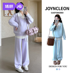 子时尚 秋装 孕期新款 婧麒孕妇装 冬装 孕妇上衣裤 高级孕妇套装 秋套装