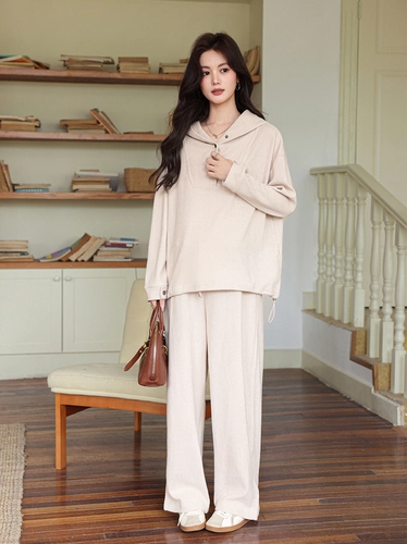 Демисезонный вельветовый комплект для беременных, толстовка с капюшоном, комбинезон, модные штаны, на шнурках