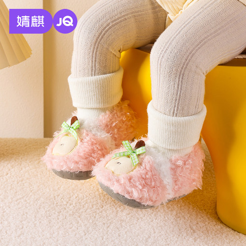 婧麒冬季婴儿加绒软底防滑棉鞋