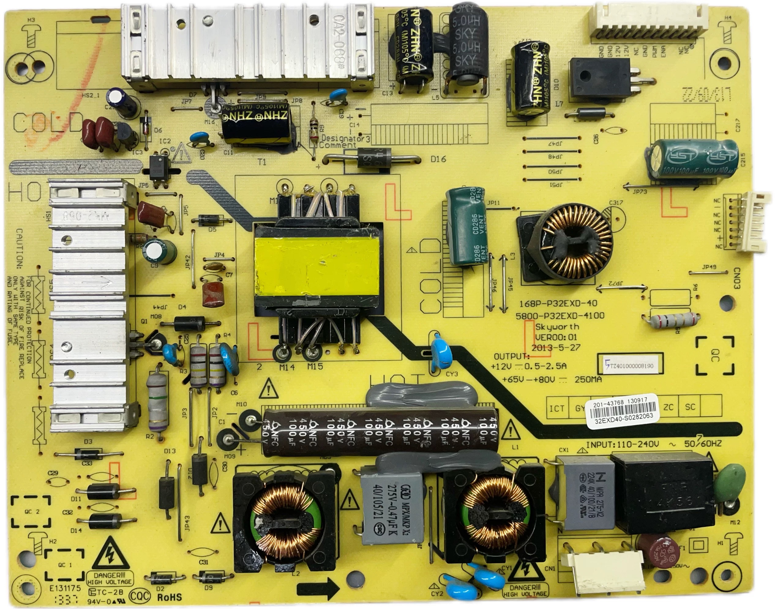 创维32E320W 32E380S液晶电源板5800-P32EXD-4100 168P-P32EXD-40
