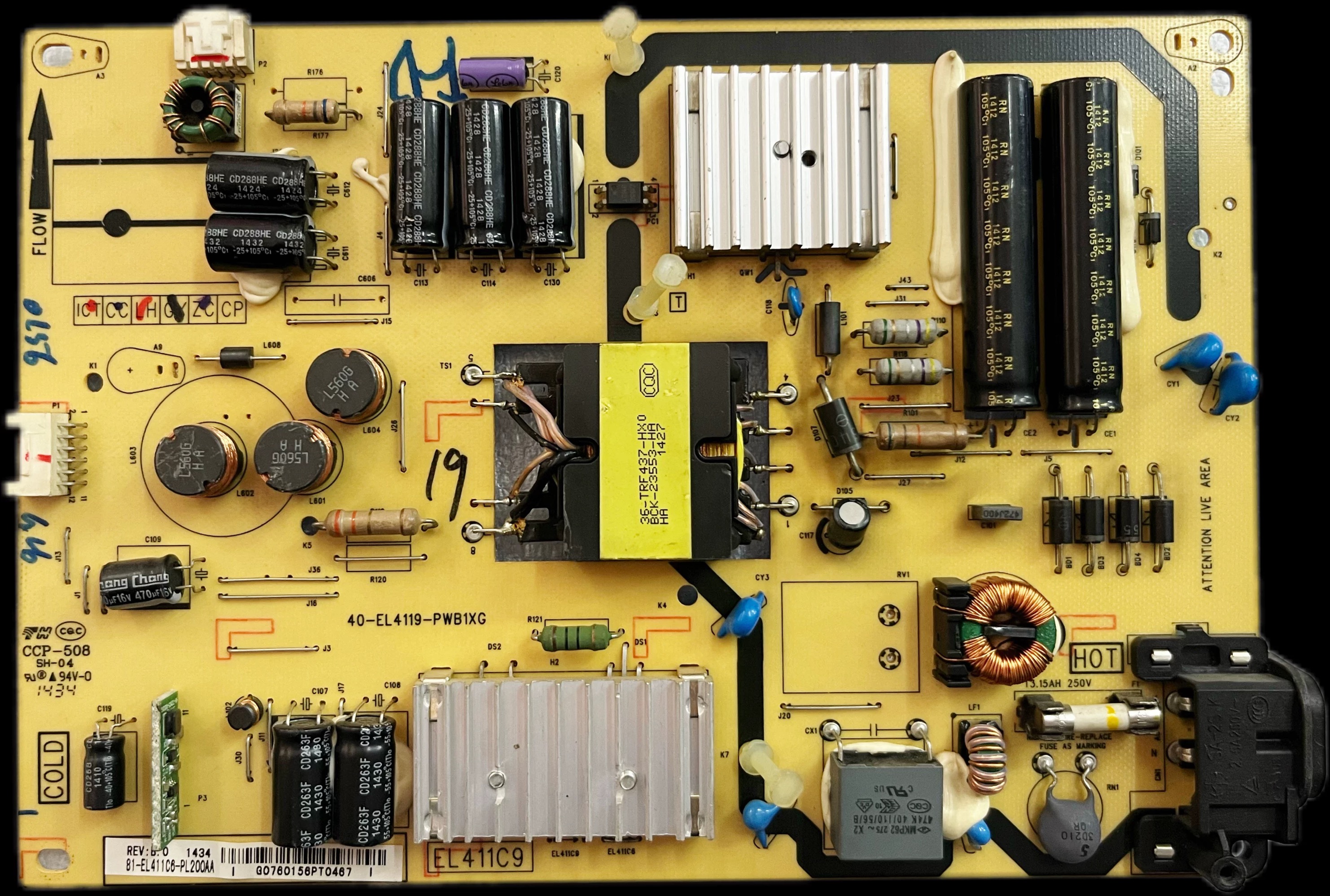 原装TCL L40F3700A电源板40-EL4119-PWD1XG/PWB1XG EL411C9