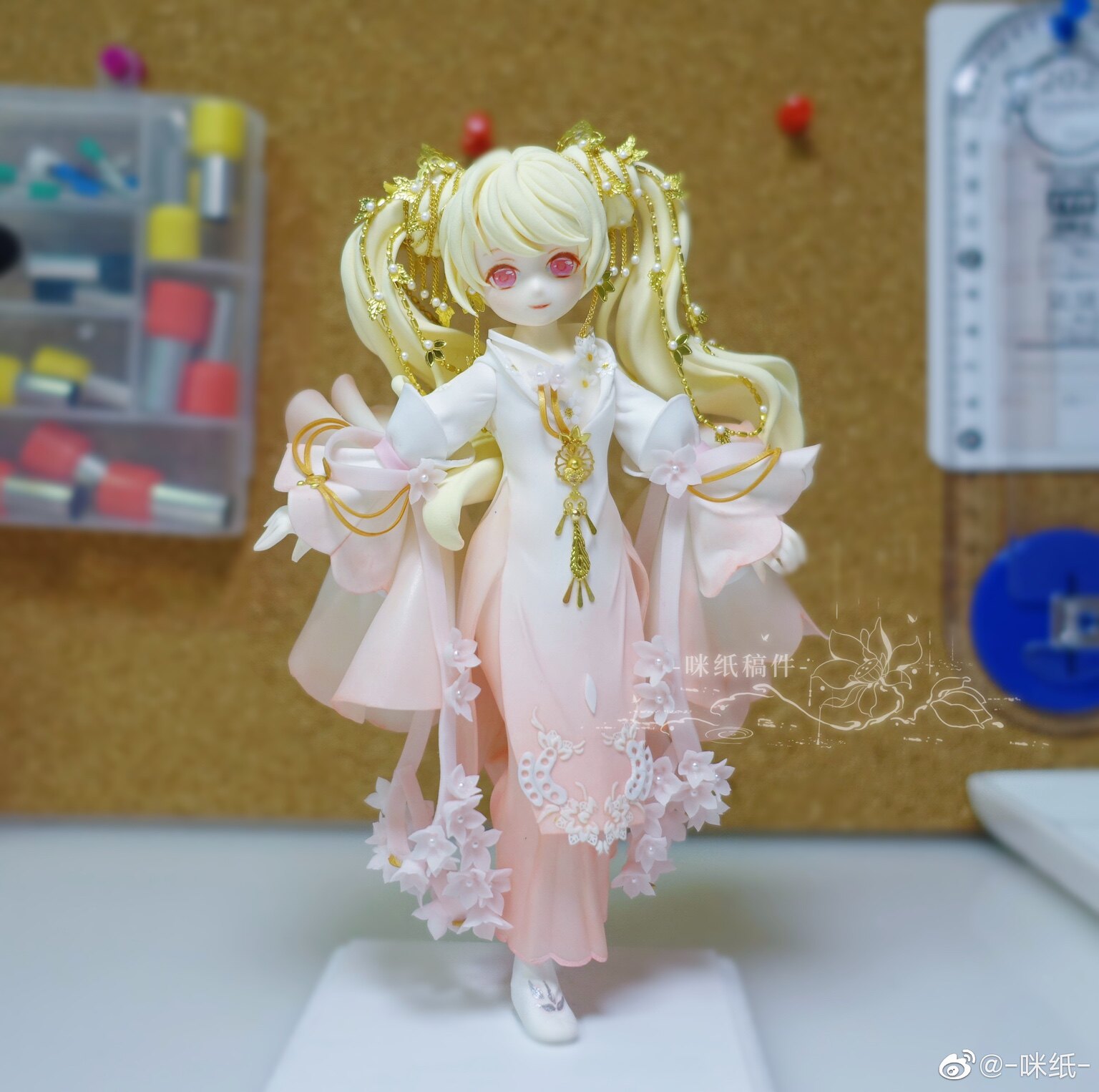 【咪纸】剑网三剑网3粉白菜萝莉手办定制展示