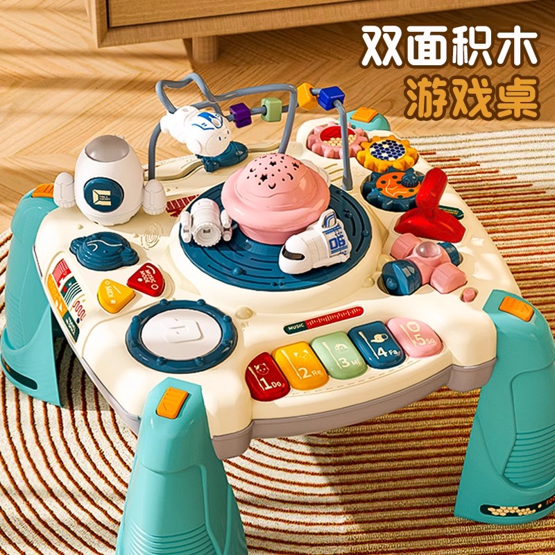 手拍鼓婴幼儿儿宝宝早教6月以上六面体音乐旋转木马玩具打击乐器