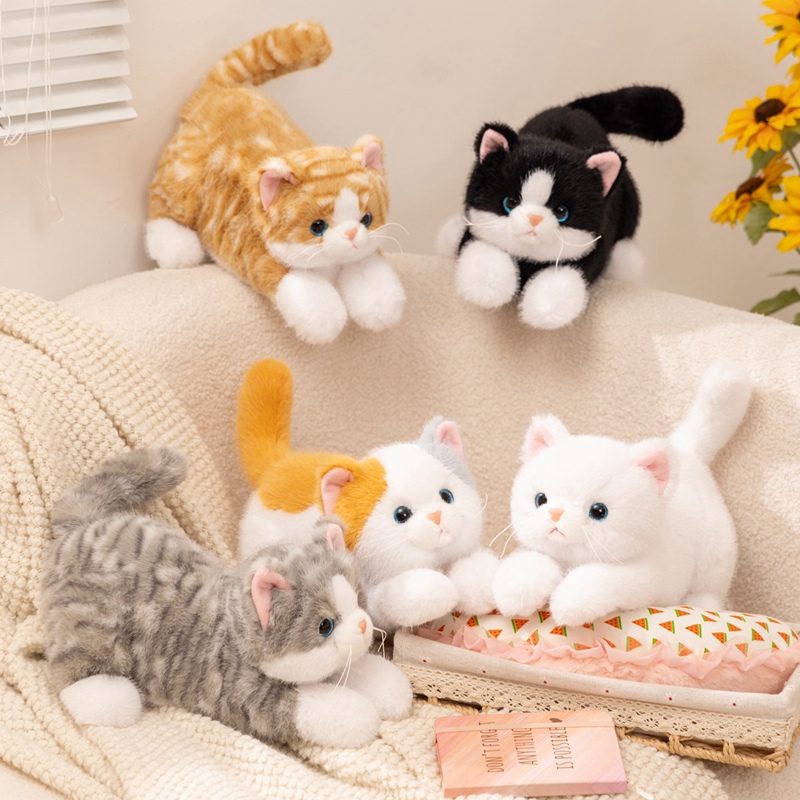 LittleCuCu赛特嘟嘟会叫猫咪玩偶抱枕甜音趴姿猫毛绒玩具生日礼物