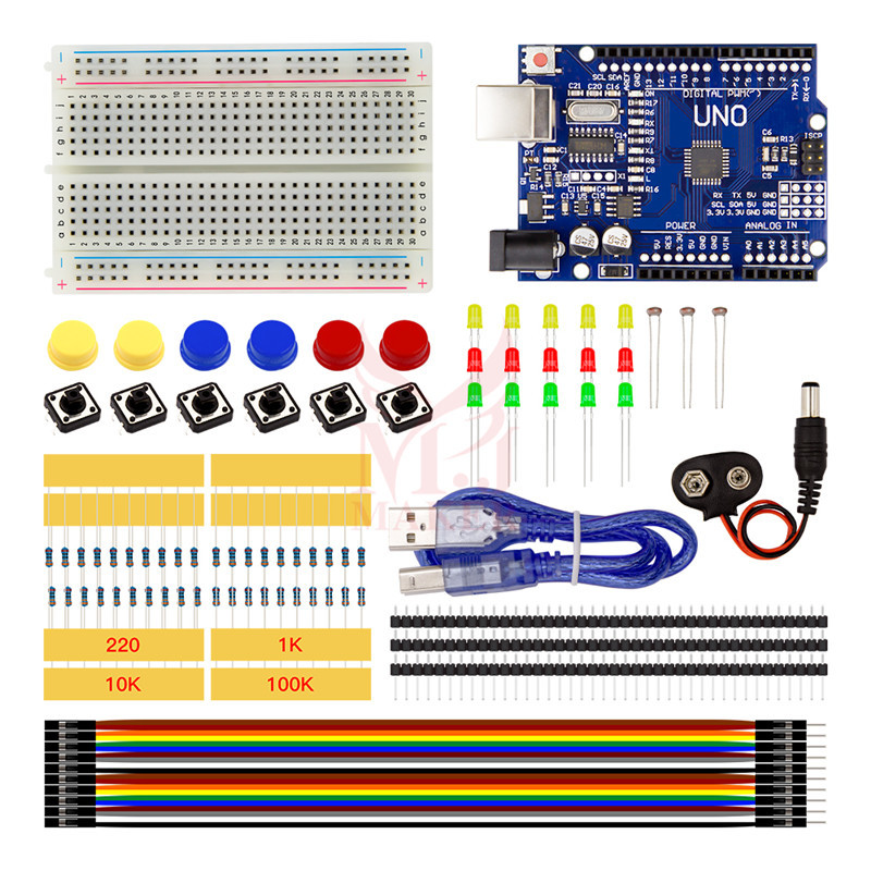 入门套件Arduinos UNO R3原版 mini面包板LED跳线按钮